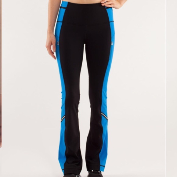 lululemon athletica Pants - Lululemon Run Ice Queen Pant Black & Beaming Blue